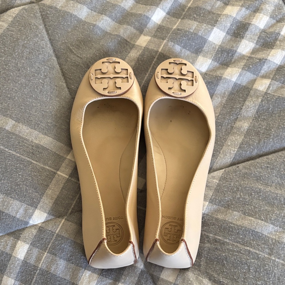 Tory Burch Tan Logo Flats